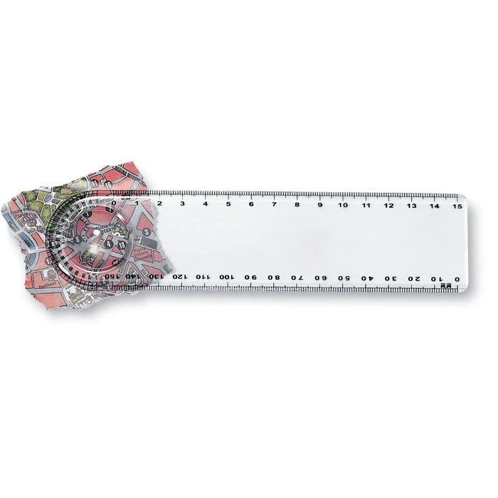 15 cm liniaal met vergrootglas en gradenboog