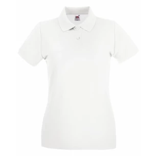 Fruit Of The Loom Premium Vrouwenpoloshirt - Wit