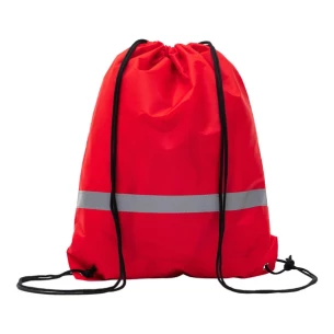 Sporttas met reflecterende tape - rood