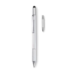 Waterpasstift met liniaal - TOOLPEN - mat zilver