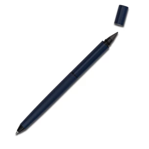 Duet 2in1 balpen en vulpen in doosje - marineblauw