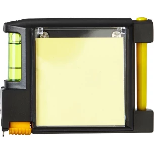 Meetlint van 2 m, waterpas, notitieblok, pen - Zwart