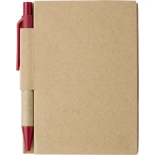Eco1 notitieblok met pen - Rood
