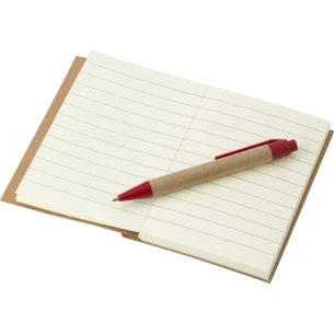 Eco1 notitieblok met pen - Rood