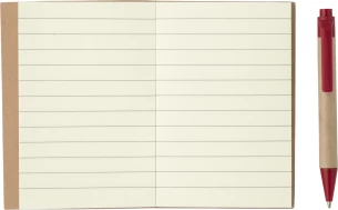 Eco1 notitieblok met pen - Rood