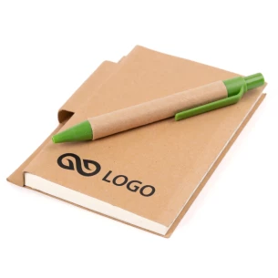 Eco1 notitieblok met pen - Blauw