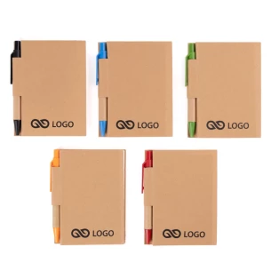 Eco1 notitieblok met pen - Blauw