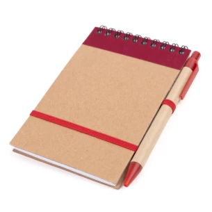 Eco2 notitieblok met pen - Rood