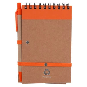 Eco2 notitieblok met pen - Oranje