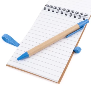 Eco2 notitieblok met pen - Blauw