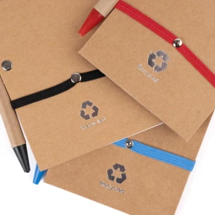 Eco2 notitieblok met pen - Blauw