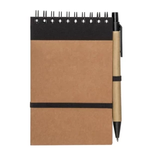 Eco2 notitieblok met pen - Zwart
