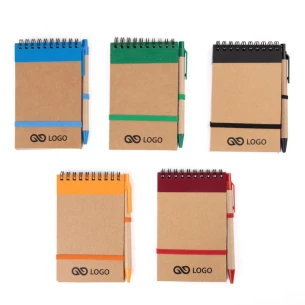 Eco2 notitieblok met pen - Zwart