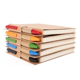 Eco1 notitieblok met pen - Zwart