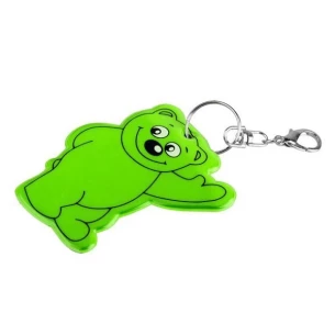 Reflecterende teddybeer sleutelhanger - Groen