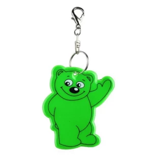 Reflecterende teddybeer sleutelhanger - Groen