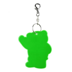 Reflecterende teddybeer sleutelhanger - Groen