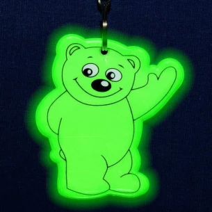 Reflecterende teddybeer sleutelhanger - Groen