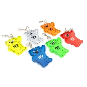 Reflecterende teddybeer sleutelhanger - Groen