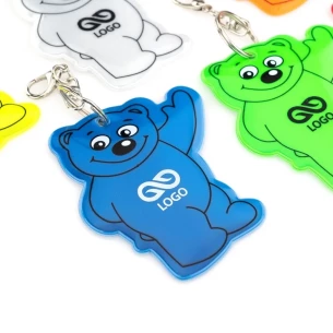 Reflecterende teddybeer sleutelhanger - Groen