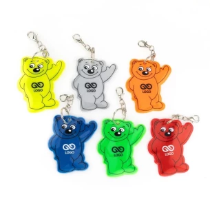 Reflecterende teddybeer sleutelhanger - Oranje
