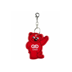 Reflecterende teddybeer sleutelhanger - Rood