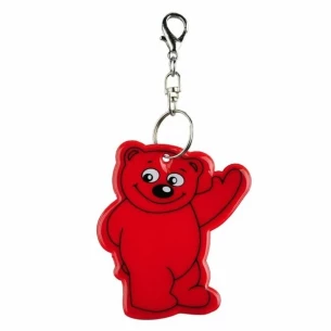 Reflecterende teddybeer sleutelhanger - Rood