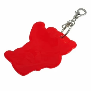 Reflecterende teddybeer sleutelhanger - Rood