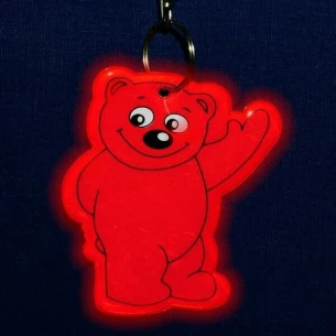 Reflecterende teddybeer sleutelhanger - Rood
