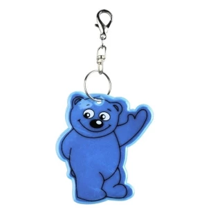 Reflecterende teddybeer sleutelhanger - Blauw