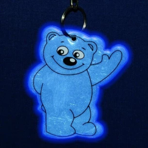 Reflecterende teddybeer sleutelhanger - Blauw