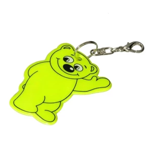 Reflecterende teddybeer sleutelhanger - Geel