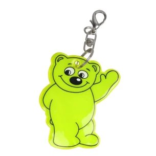 Reflecterende teddybeer sleutelhanger - Geel
