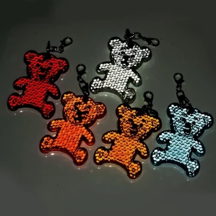 Reflecterende plastic beer sleutelhanger - Oranje