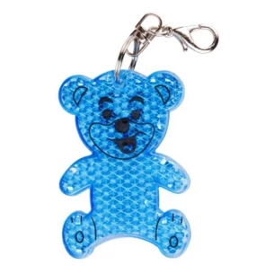 Reflecterende plastic beer sleutelhanger - Blauw
