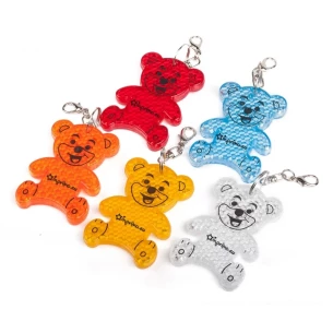 Reflecterende plastic beer sleutelhanger - Blauw