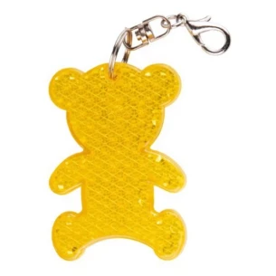 Reflecterende plastic beer sleutelhanger - Geel