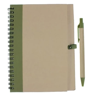 Eco3 notitieblok met pen - Groen