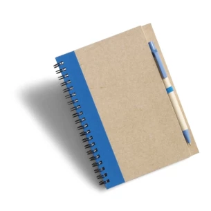 Eco3 notitieblok met pen - Blauw