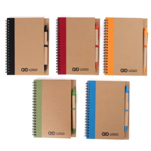 Eco3 notitieblok met pen - Blauw