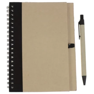 Eco3 notitieblok met pen - Zwart