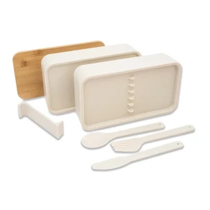 Victor lunchbox dubbel - Beige