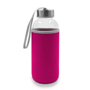 Glazen fles van 420 ml Bob - fuchsia