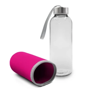 Glazen fles van 420 ml Bob - fuchsia