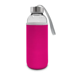 Glazen fles van 420 ml Bob - fuchsia