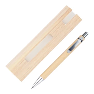 Bamboe, eeuwigdurende balpen/potlood in Lakimus-etui - beige